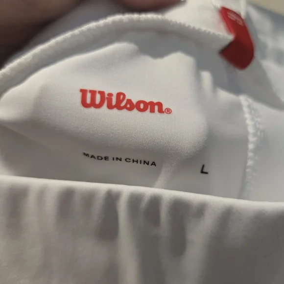 Wilson White Athletic Shorts with Orange Trim Size L NWT - Picture 4 of 11